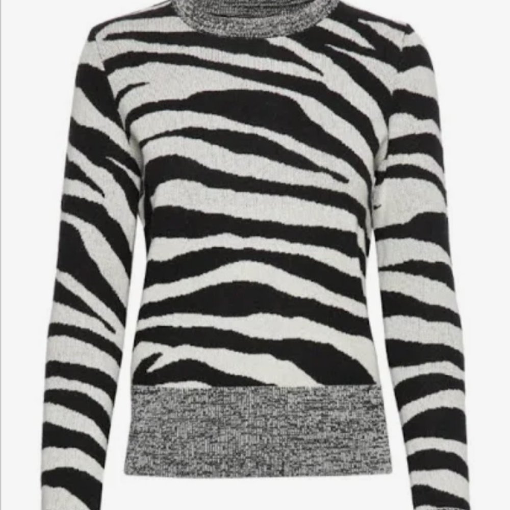 Banana Republic Zebra Print Wool-Blend Sweater Size S